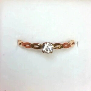 Sz 6.5 Solitaire Austrian Crystal 10k Gold…